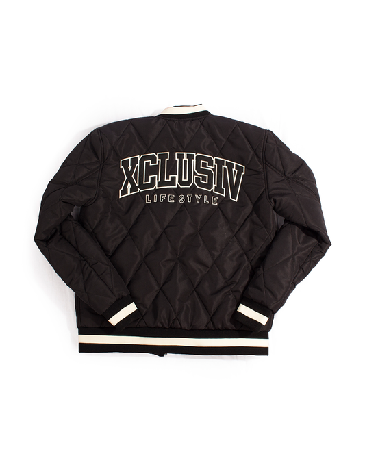 Xclusiv Black Varsity Bomber Jacket - Xclusiv Clothing Company