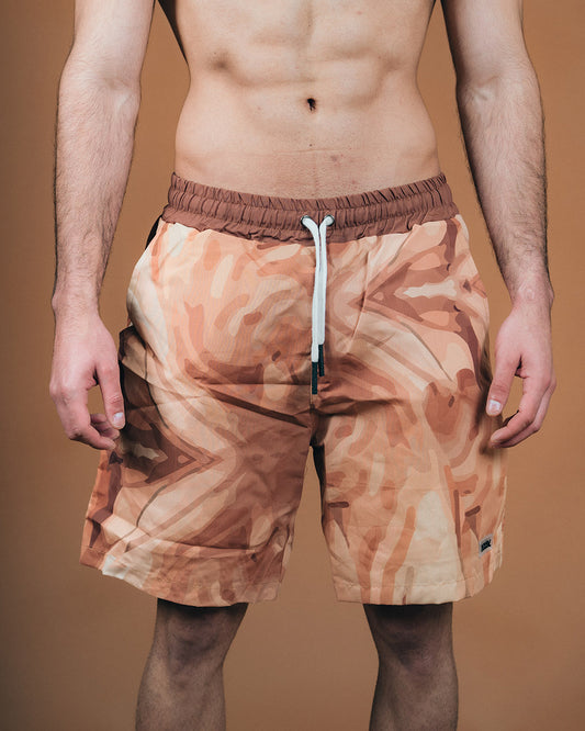 XCLUSIV BROWN SMOKE TRUNK SWIM SHORT - Xclusiv Clothing Company