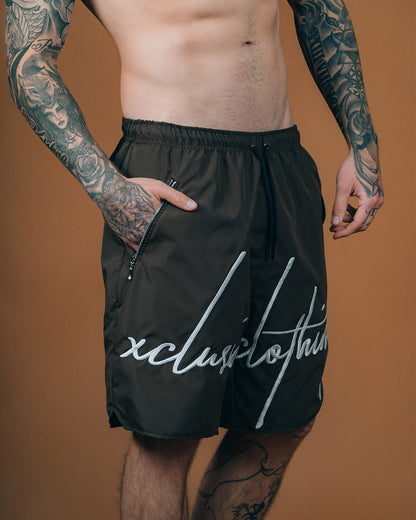 XCLUSIV CURSIVE FINO SHORT BROWN - Xclusiv Clothing Company