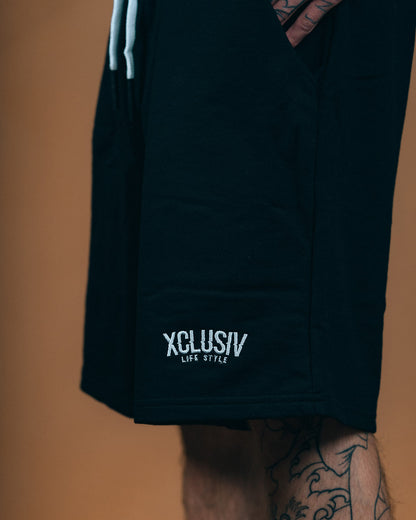XCLUSIV FRENCH TERRY BLACK SHORT - Xclusiv Clothing Company
