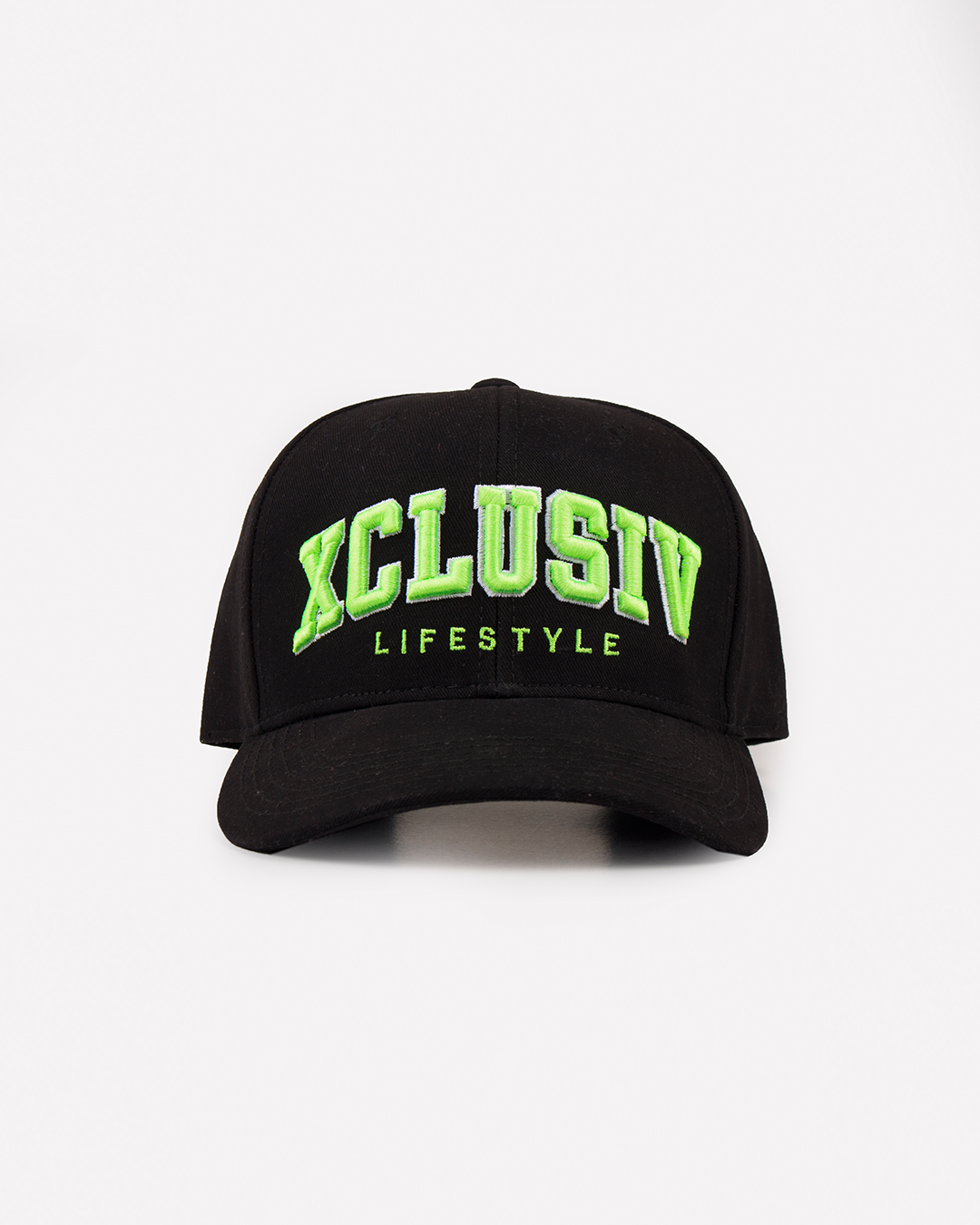 Gorra Xclusiv Varsity logo snapback hat - neon green / black - Xclusiv Clothing Company