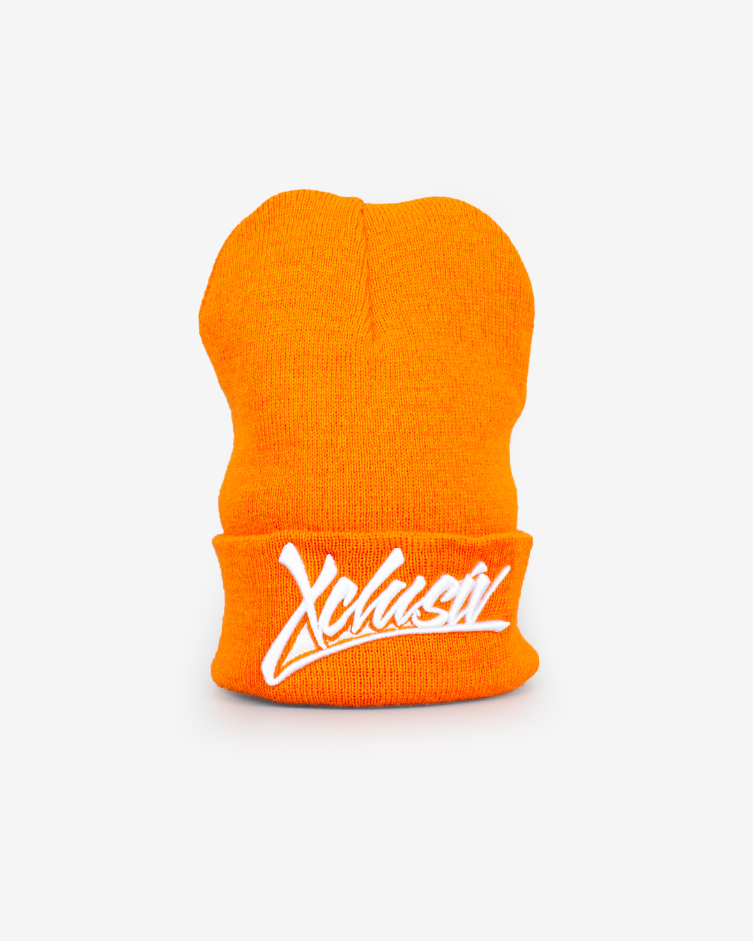 XCLUSIV ORANGE SIGNATURE LOGO BEANIE - Xclusiv Clothing Company