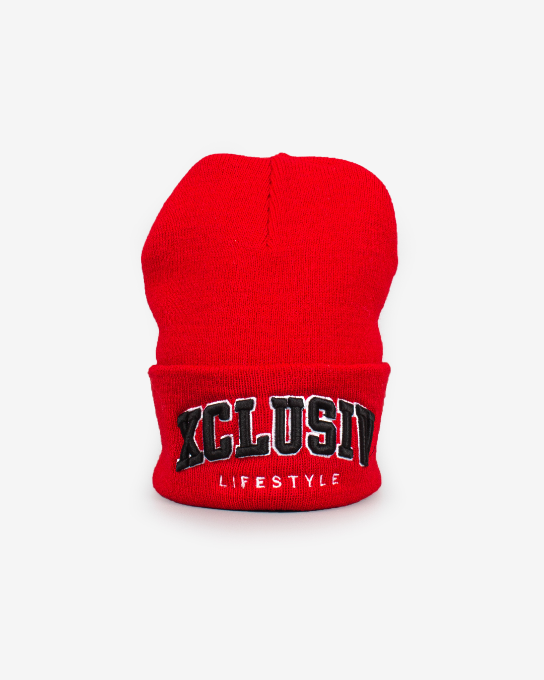 XCLUSIV RED VARSITY BEANIE - Xclusiv Clothing Company