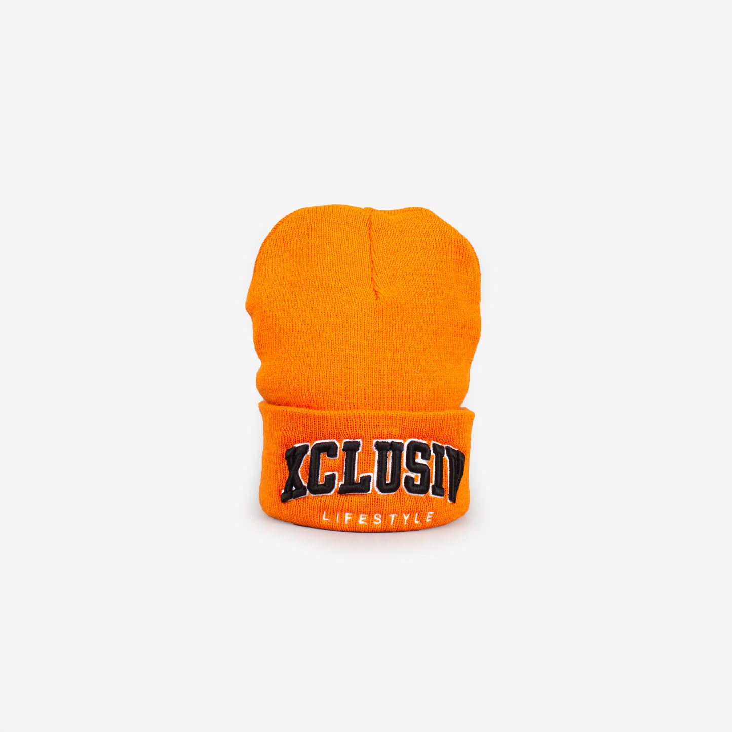 XCLUSIV ORANGE VARSITY BEANIE - Xclusiv Clothing Company