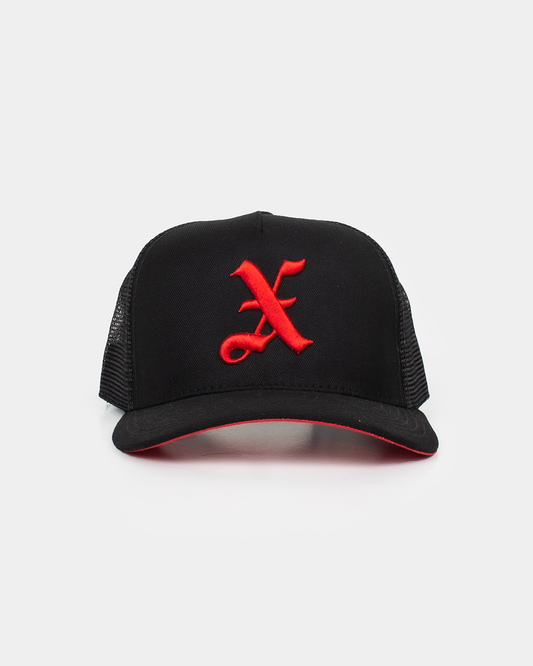 Gorra Xclusiv X TRUCKER HAT BLACK/RED - Xclusiv Clothing Company