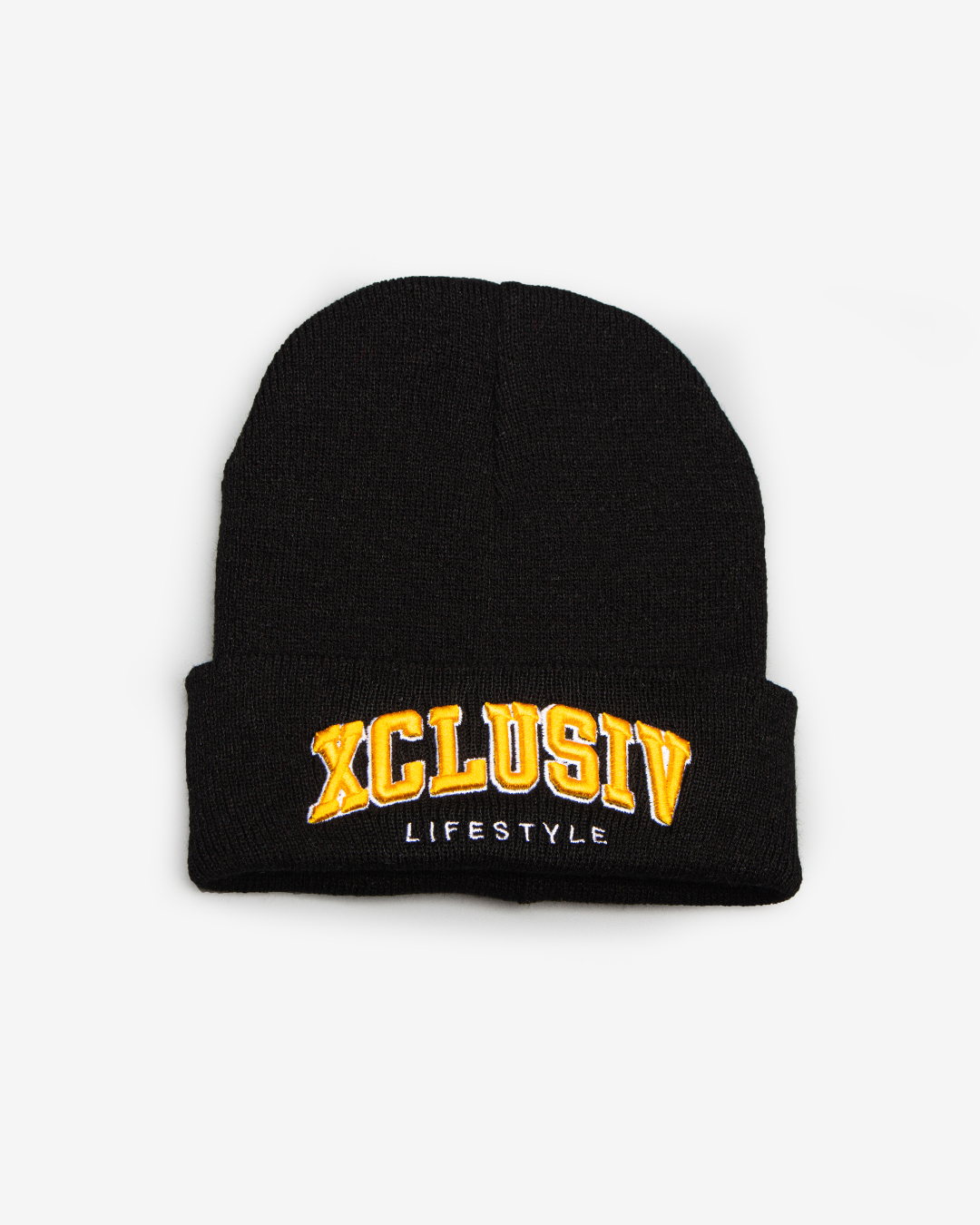 XCLUSIV BLACK AND YELLOW VARSITY BEANIE - Xclusiv Clothing Company