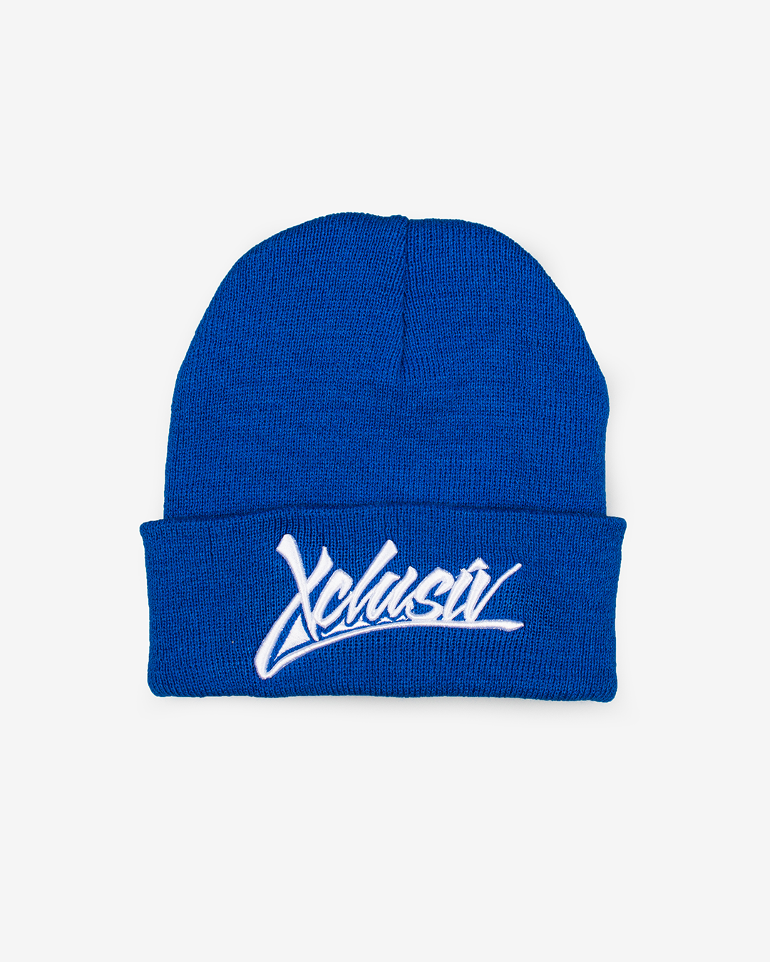 XCLUSIV BLUE SIGNATURE LOGO BEANIE - Xclusiv Clothing Company